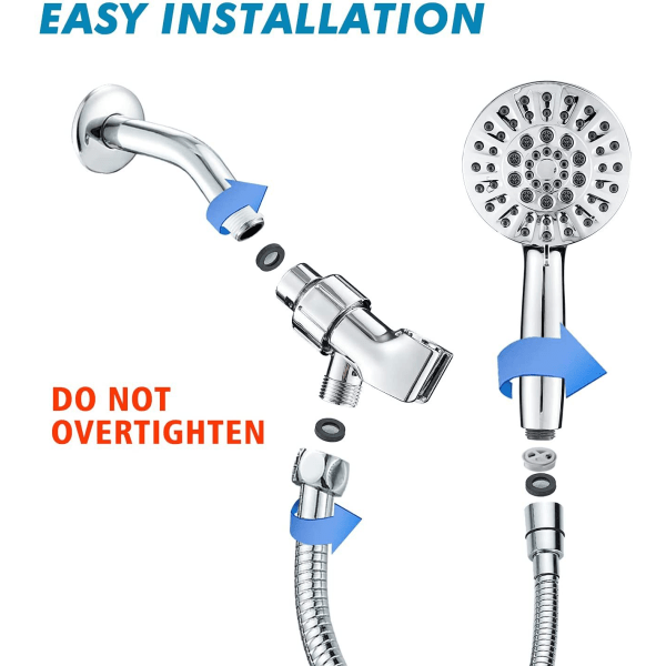 5\" ABS 6-funktions duschhuvud badrum Handdusch 6 funktioner
