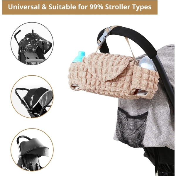 Babyvogn bleieavslutningsveske håndveske med koppholder, unive