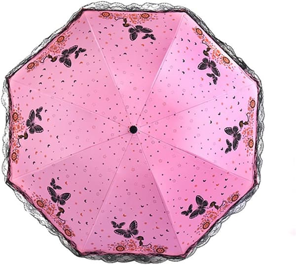 Fällbart paraply för kvinnor UV-skydd 8 ribbor 210T UPF50+ Paraplyer Kvinnor