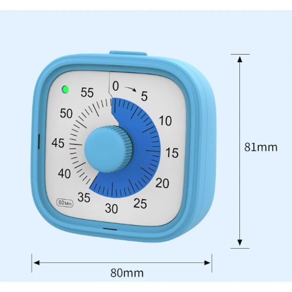 Time Timer Home - 60 Minutters Visuell Timer, Studieverktøy for Hjemmeundervisningsmateriell, Kontorpulter og Møter, Stillemodus