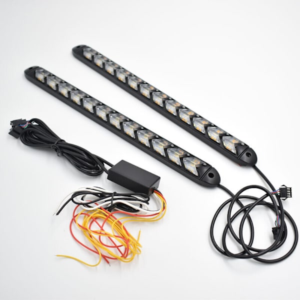 1 Par 12 LED Røde Bil DRL Flowing Strip Lys Forlygte Pil