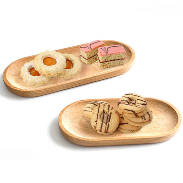 2-delad japansk tallriksbricka i bokträ, mini