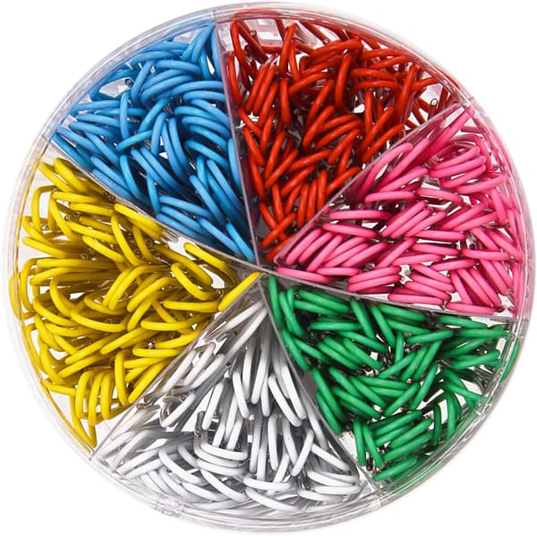 300 stykker store fargerike binders, 2 tommer