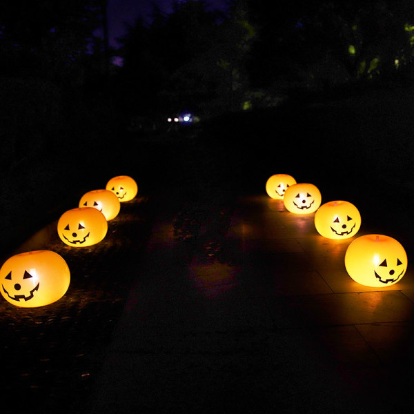 10-pak LED Glødende Balloner, Halloween Balloner Græskar Dekoration