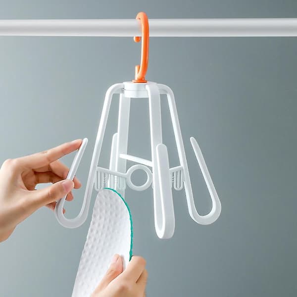 2 stk. Sko Holder Med Dobbelte Kroge Roterende Foldbar Tørrestativ