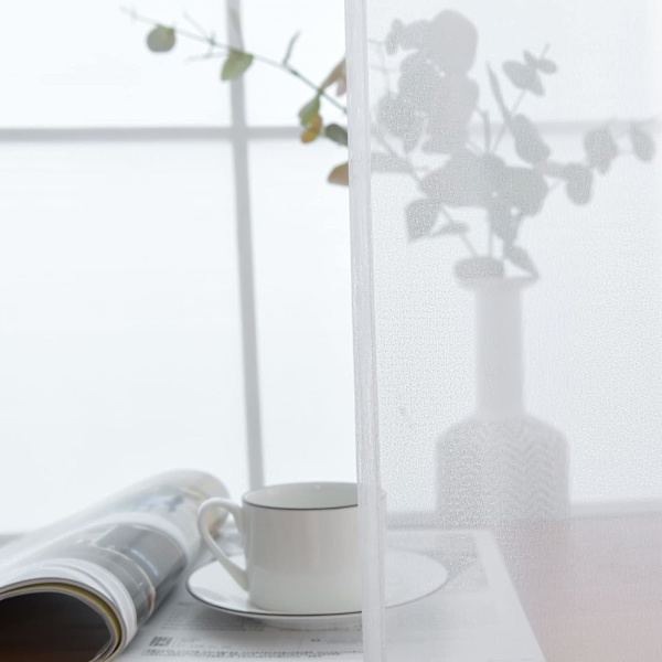 Enkle Sheer Voile Gardinpaneler med Stanglomme Hvit 1 Par 2