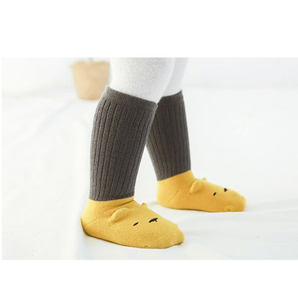 5 Par Strømper til Drengebørn med Antislip Grip, Knæhøje Strømper i Bomuld, B