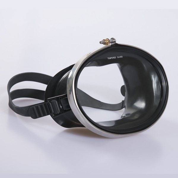 Sort Dykkermaske Scuba Dykkerbriller, pvc hærdet glas materiale