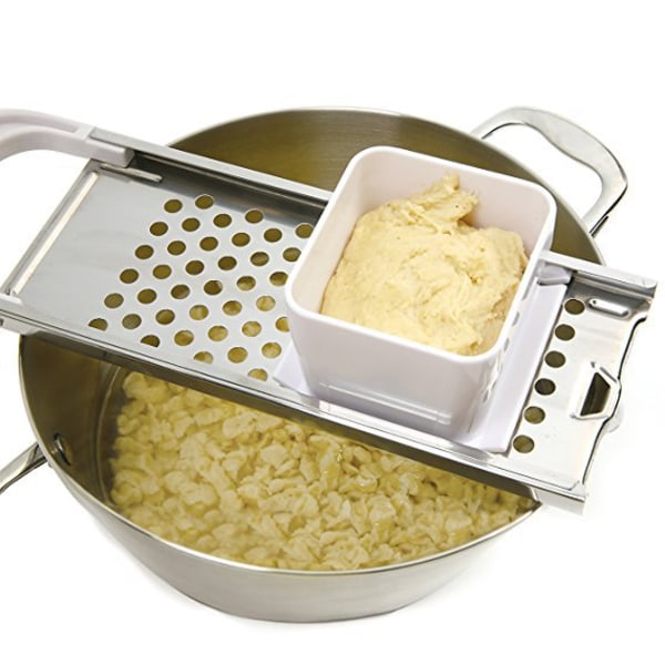 Spätzle grater made of stainless steel, grater with safety pusher