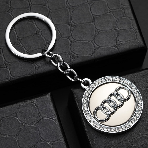Audi nyckelring bil logotyp nyckelring diamant tillbehör lämplig för