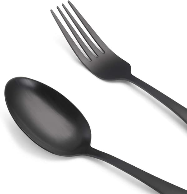 Mat Sort Sølvtøjssæt, Satin Finish 20-delt Rustfrit Stål