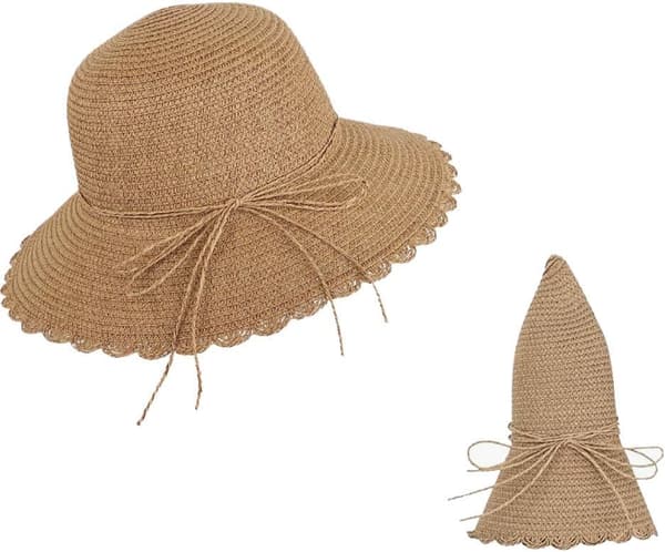 Dames Mode Straw Panama Hat Foldsom Solhat Forår-Sommer S