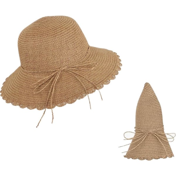 Naisten muoti olki Panama-hattu Taitettava aurinkohattu kevät-kesä S
