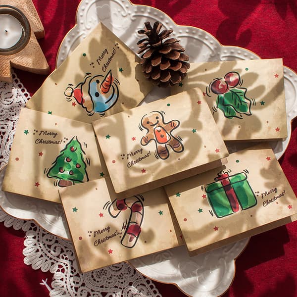 24 Styk, Glædelig Jul Kort, Julekort Med Konvolutter