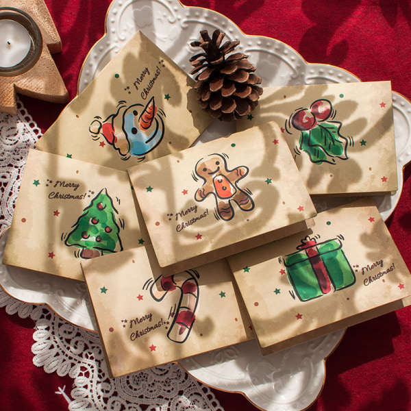 24 stykker, glædelige julekort, julekort med konvolutter