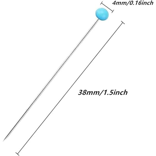 Sömnadsnålar, 38mm Sömstress Runda Glas Sömnadsnålar 250 St
