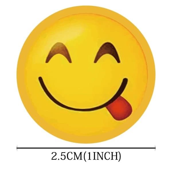 Klistremerker - Smileys - 500 stk - Rull multifarge