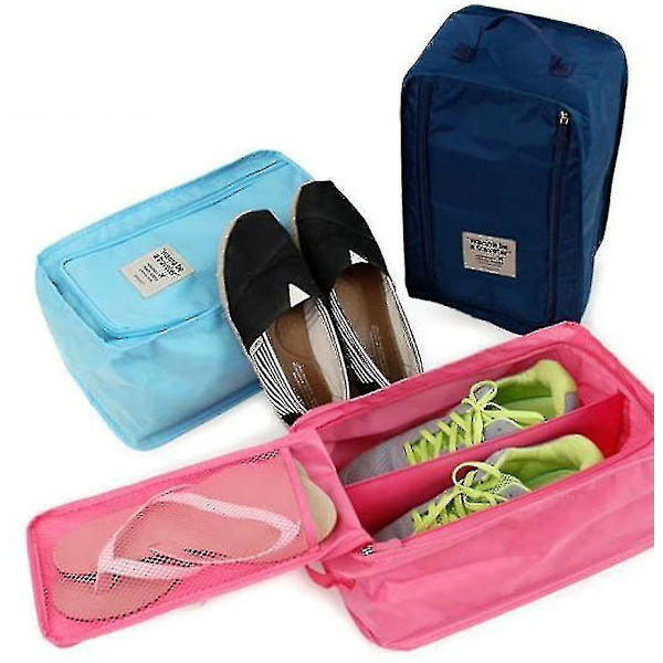 Bärbar Stora Bag Cube Nylon Blixtlås Skoväska () DXGHC
