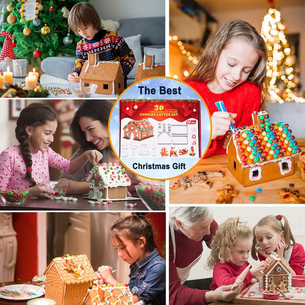 18 st Pepparkakshus-kakformar Set Baka Dina Egen Små Pepparkakor