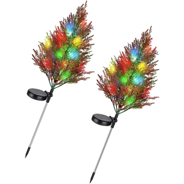 2 st Solcellsdrivna Julgransljus Multifärgade Julgranar