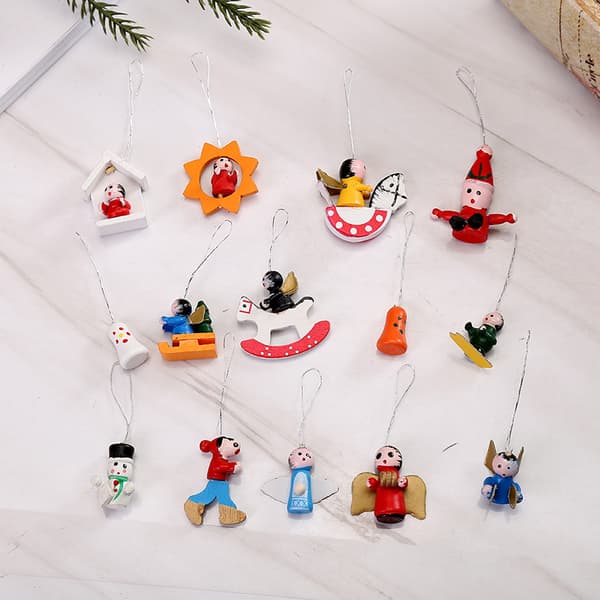 Miniatyrjulgranspynt i Resin, Set om 48 - Rustikt Julpynt