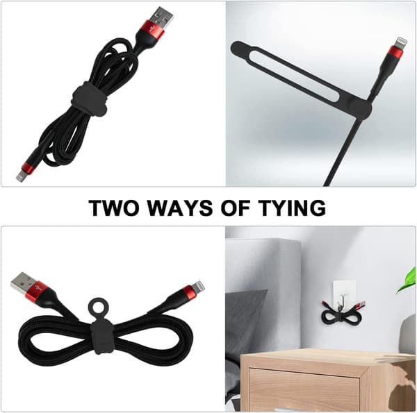 16 stk Silikon Kabelstropper Wire Organizer for Earphone, Phone Ch