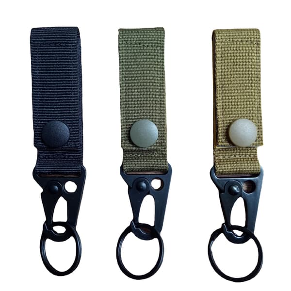 Nylon Webbing med Nøgleholder Taktisk Bælte Karabinhage Hængende Buc