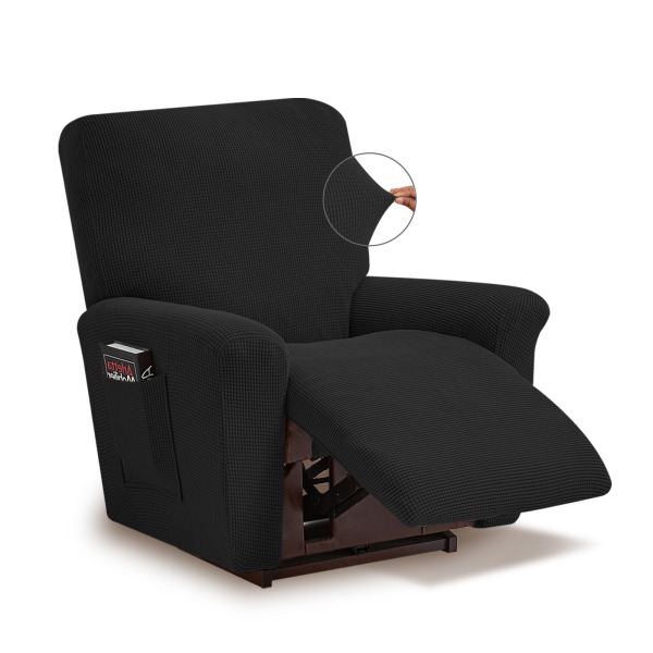 Stretch Reclineröverdrag Reclinerfåtöljöverdrag för vardagsrum Reclinerfåtöljöverdrag med sidoficka, tjock mjuk liten