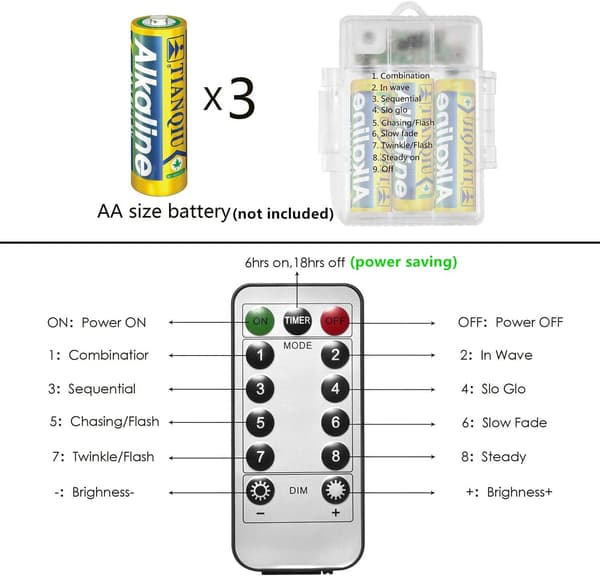 Batteridrevne Feelykter, [2-pakning] 10M 100 LED Vanntette Lys