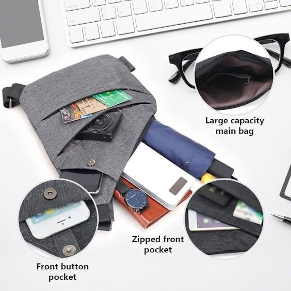 Varkaudenestolaukku, crossbody-olkalaukku matkustamiseen naisille ja miehille, moniosainen säädettävä olkahihna, 6