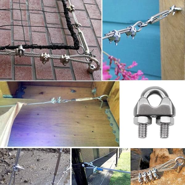 Wire Rope Clip Kabelklemme 304 Rustfritt Stål U-Bolt Sal Fast