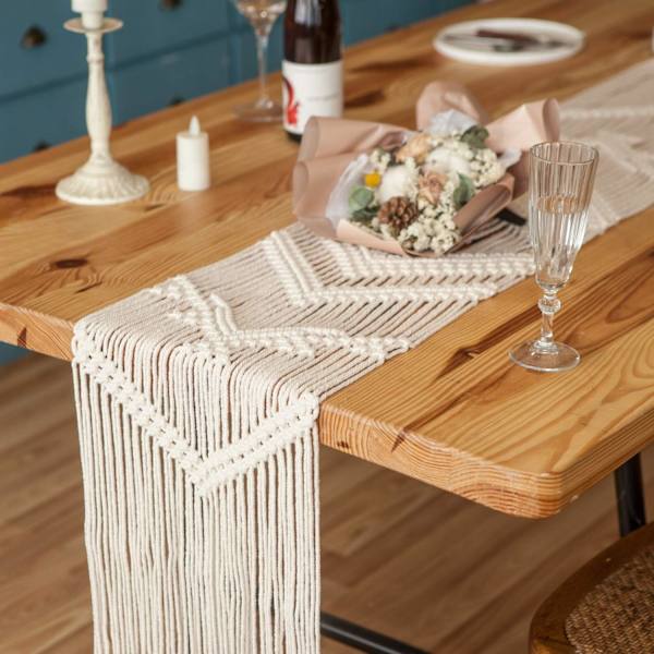 80 tum macrame bordlöpare vävd handgjord bröllopsborddekoration b