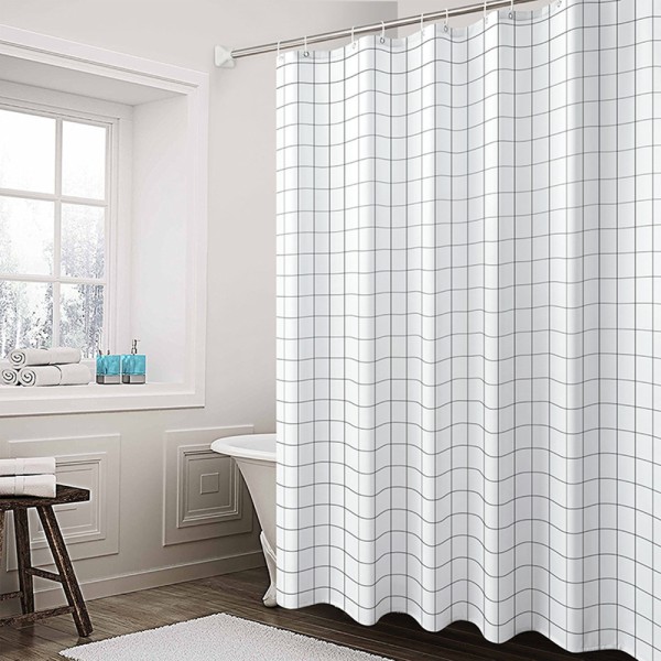 Waterproof PEVA Shower Curtain, Shower Curtain with Grommets and