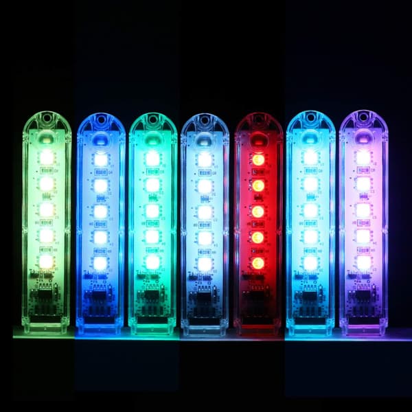 USB-lys, natlys stik, lille LED lysbjælke, med 5 lamper