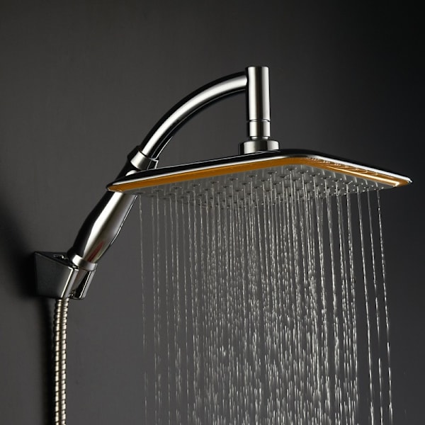 9 Tommer Rotérbar 360 Graders Bruseshowerhoved i ABS Krom