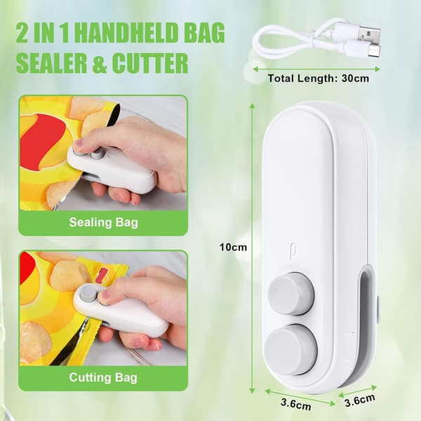 (Sort) Mini Poseforsegler, 2 i 1 Mini Posevarmeforsegler, Velegnet til F