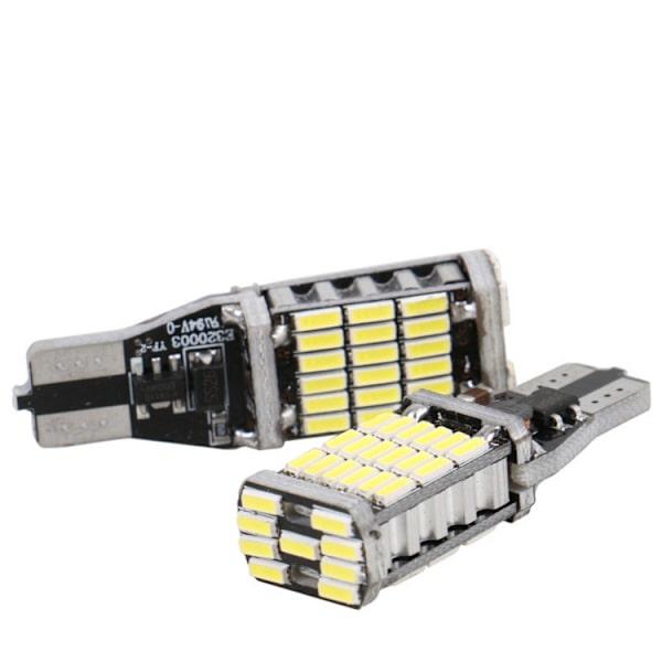 2 kpl T15 W16w 45 Smd 4014 Led Auto Lisävalo Ei Virhettä Käännettäessä