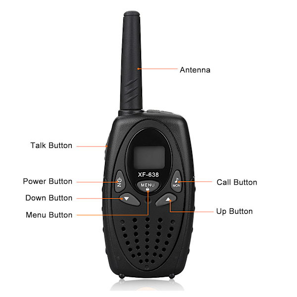 Walkie Talkies för Vuxna, Tvåvägsradio Lång Räckvidd med VOX Bälte
