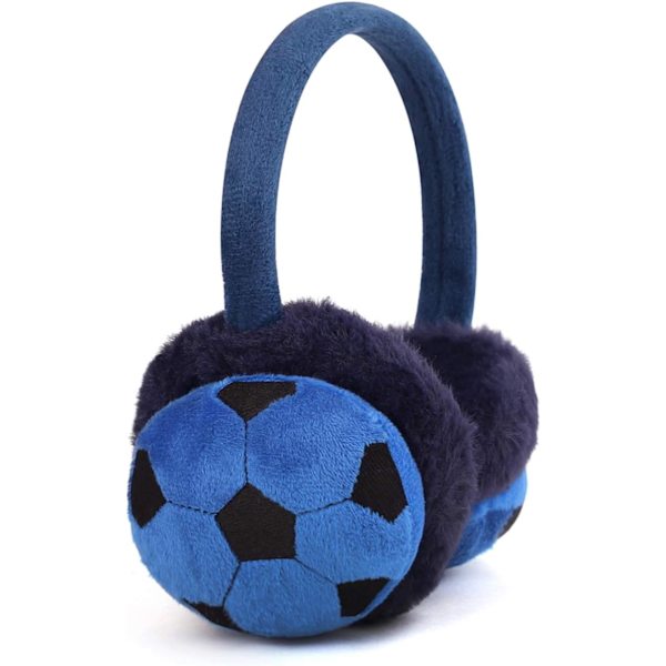 Unisex Pludsede Ørevarmere Tykke Fodboldmønstrede Ørevarmere til Børn