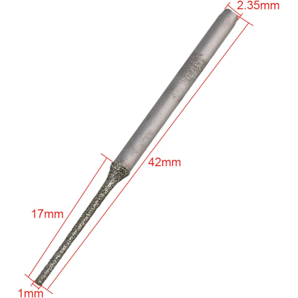 Set med 10 diamanter silver tip förlängda borr, Par, för Drilli