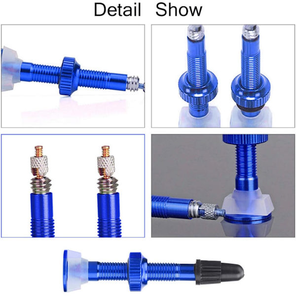 2 st tubeless ventilstammar MTB cykelventilstammar gyllene aluminium DXGHC