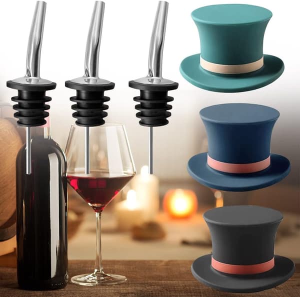6 stk. Silikon Vinprop Vinprop Hat Form Stopper