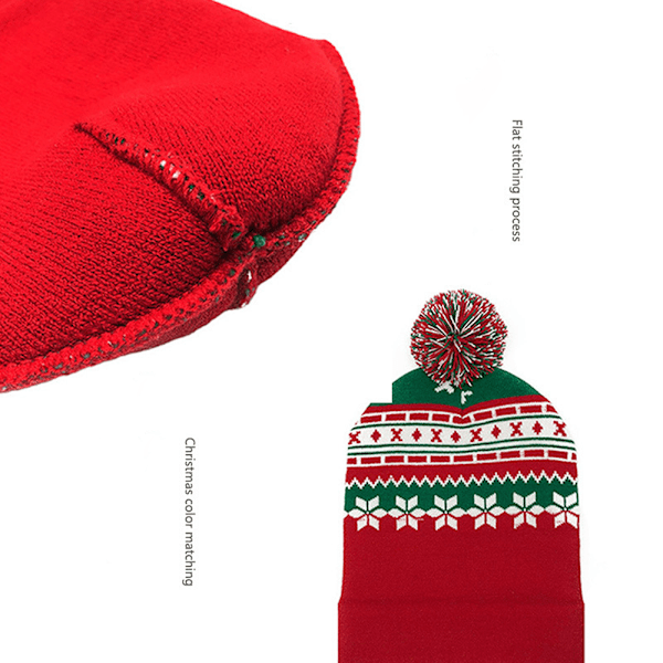 Unisex Julehat Vinter Strikket Hæklet Beanie Julemandshue Til