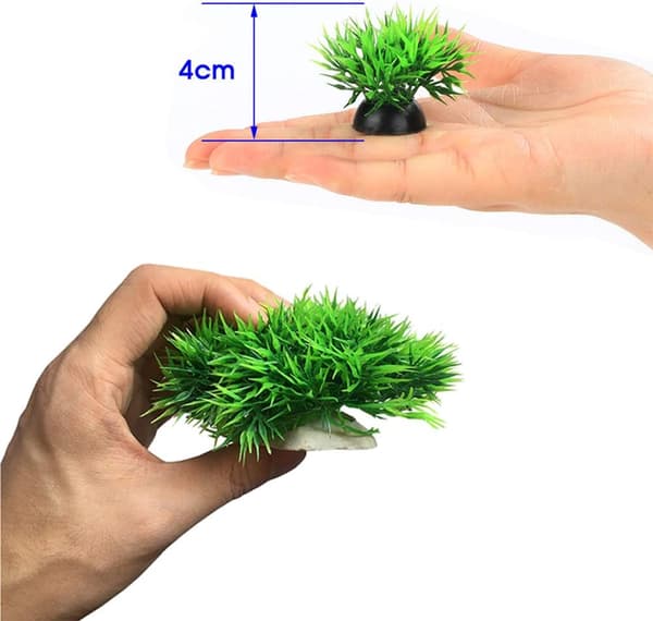 Medelstort/9,4\" Akvarium Plast Konstgjort Växtset (Starkrosa)