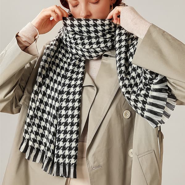 Dames Tartan Skjerf - Damer Vinter Lang Rutete Teppe Skjerf, Så