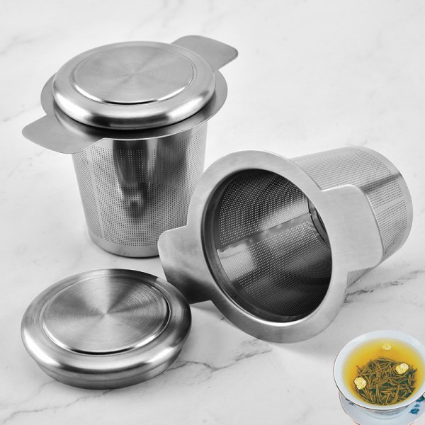 Rostfritt stål te-sil, te-separering, te-sil, te-filter dubbel