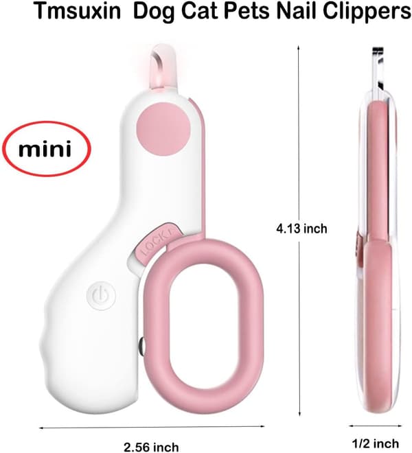 Hundekløftrimmer til små dyr, Kattekløftrimmer med LED L