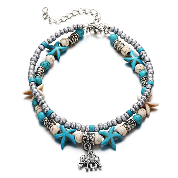ynthetic Turquoise Beach Anklet (elefant)