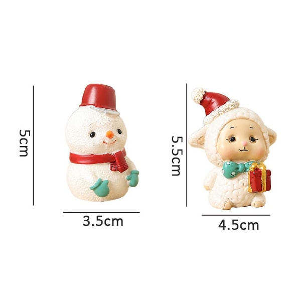 2pcs Christmas Resin Holiday Gift Cute Animal Ornament Christmas