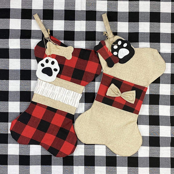 2 stk. Jule Strømper Buffalo Plaid Jule Strømper Store